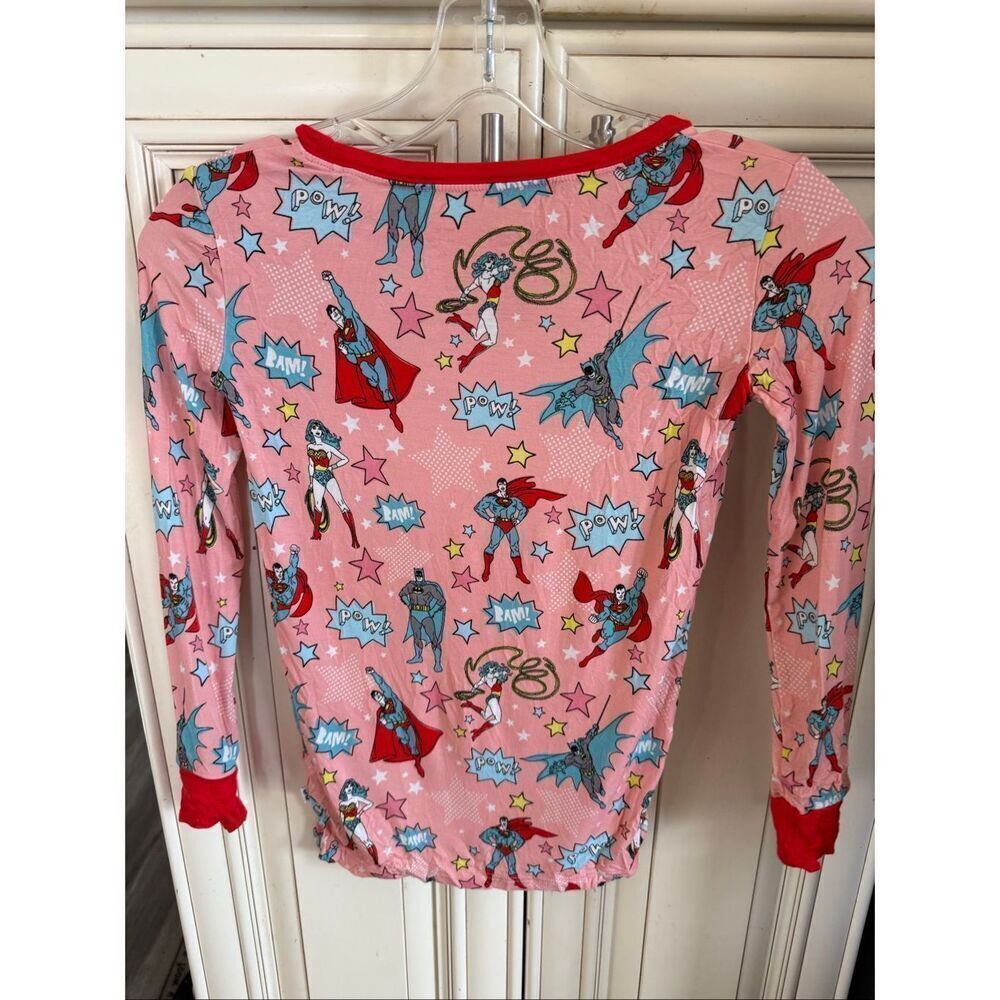 Little Sleepies Kids DC Justice League Superhero Pajama Top Pink Red Size 9/10